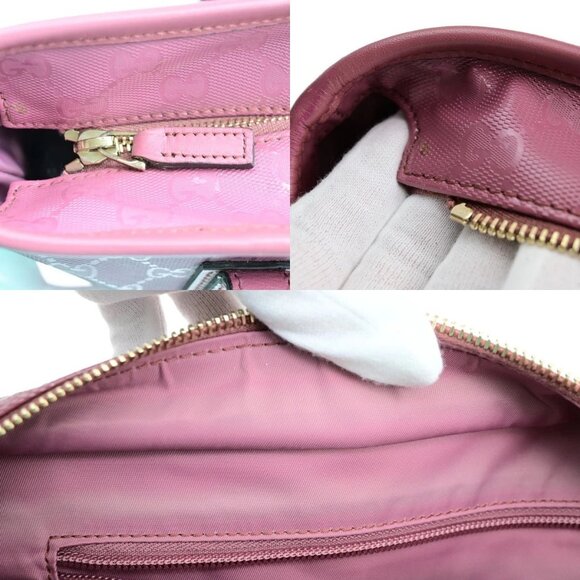 GUCCI Logo Imprime GG Pattern Shoulder Bag PVC Leather Pink GHW Italy 31YH147 - Picture 10 of 16